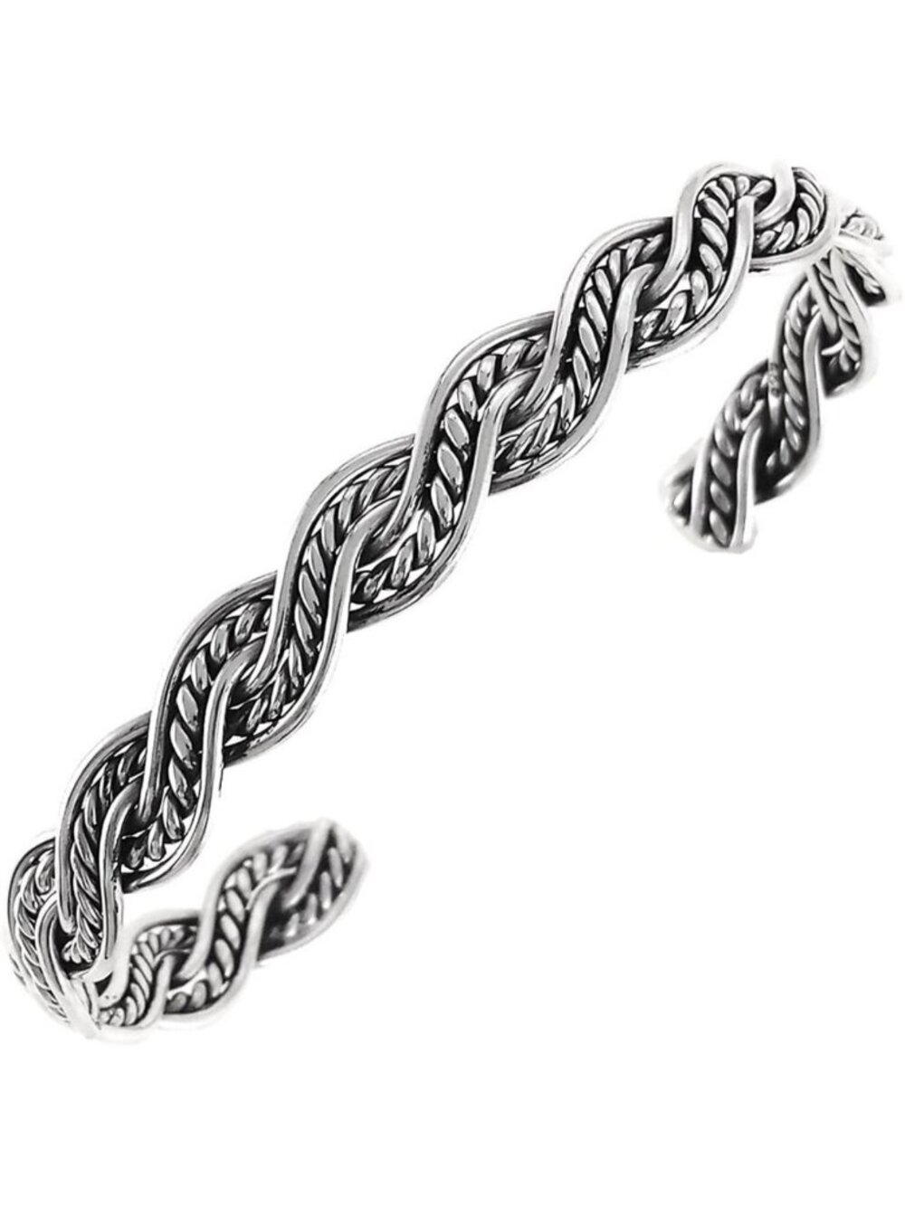 Elegant Sterling Silver Braided Cuff Bracelet | Adjustable, Stylish Jewelry